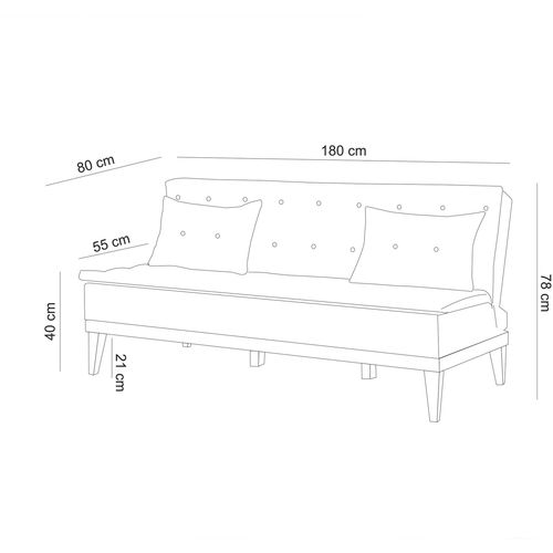 Fuoco-TKM05-1005 Cream Sofa-Bed Set slika 15