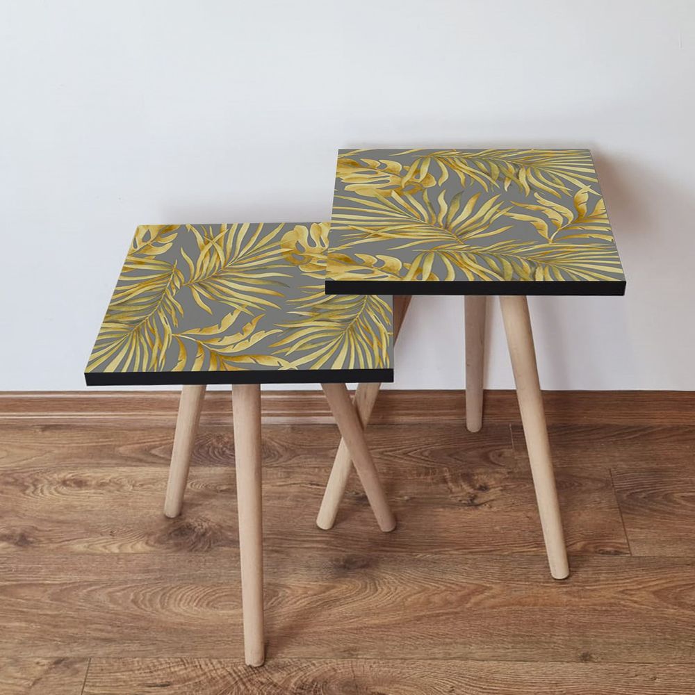 Nesting stolovi 2Shp237 - (2 komada) - boje: žuta, siva slika 1