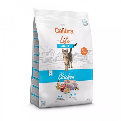 Calibra Cat Life Adult Piletina, suva hrana za mačke 1,5kg slika 1