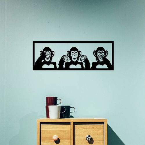 Wallity Metalna zidna dekoracija, Three Monkeys - M slika 2