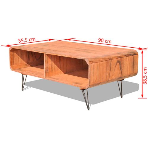 Stolić za kavu od masivnog paulovnija drva 90x55,5x38,5 cm smeđi slika 44