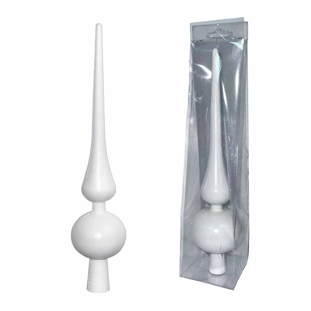 Denis Kugla-kupola za vrh jelke 25 cm, Bijela slika 2