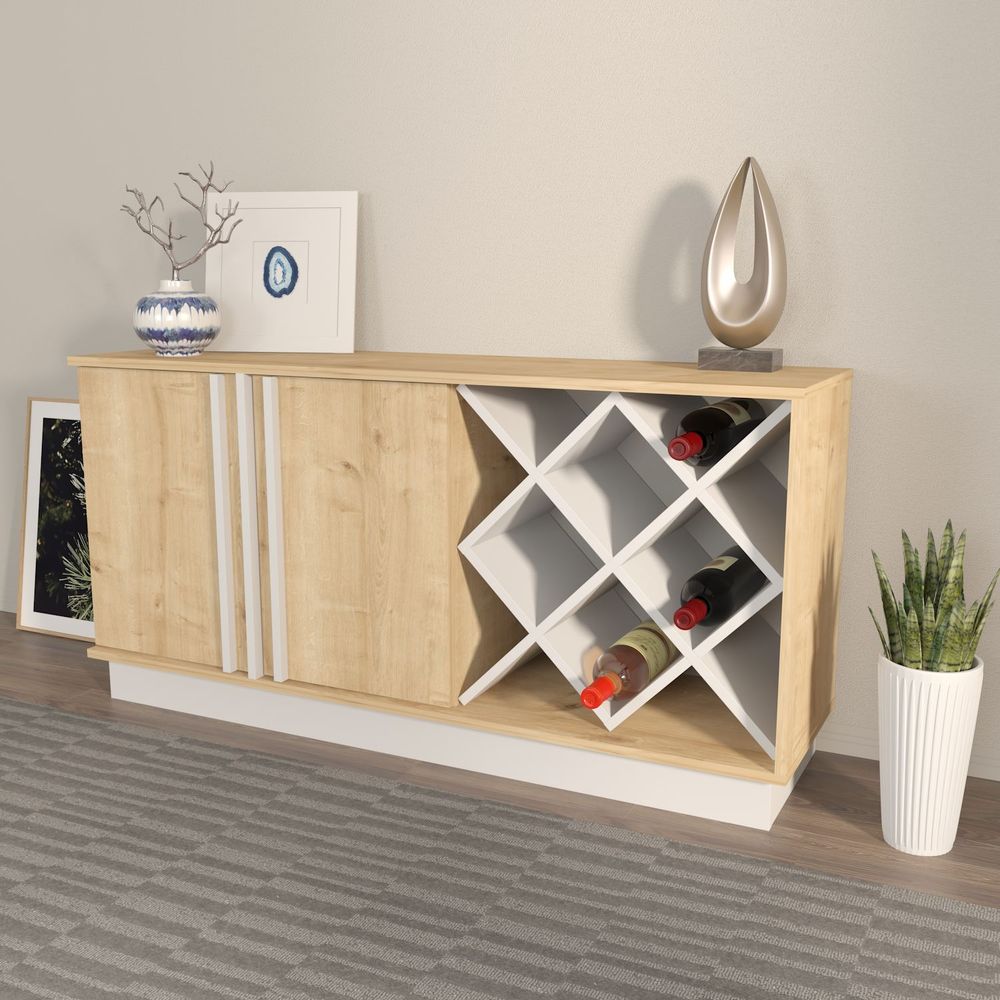 Sideboard Luna - boje safirni hrast i bijela slika 3