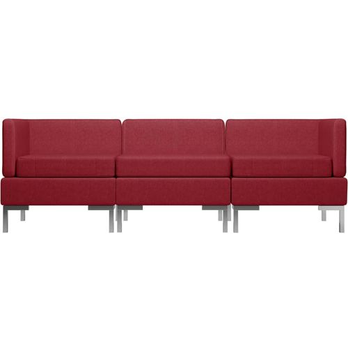 3-dijelni set sofa od tkanine crvena boja vina slika 12