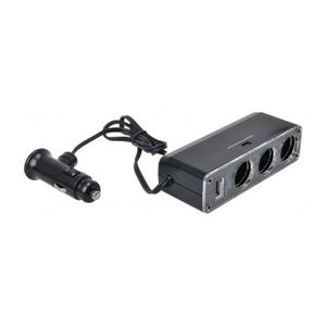 Utičnica 12V Max sa 3 Ulaza, Kablom i USB Punjačem