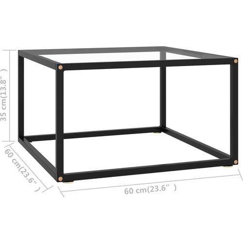 Stolić za kavu crni s kaljenim staklom 60 x 60 x 35 cm slika 14