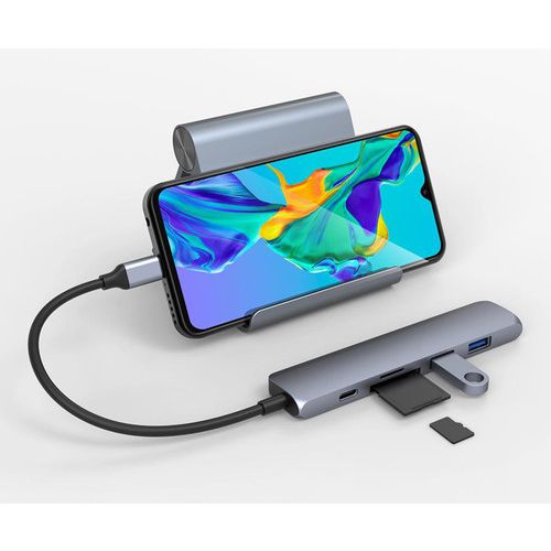 HyperDrive, BAR 6 u 1 USB-C HUB, za Macbook, Chromebook i PC, space grey slika 1