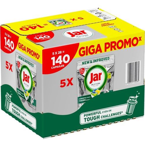 Jar Platinum All-In-One tablete za perilicu posuđa Gigabox 5x28,  XXL 140 kom slika 1