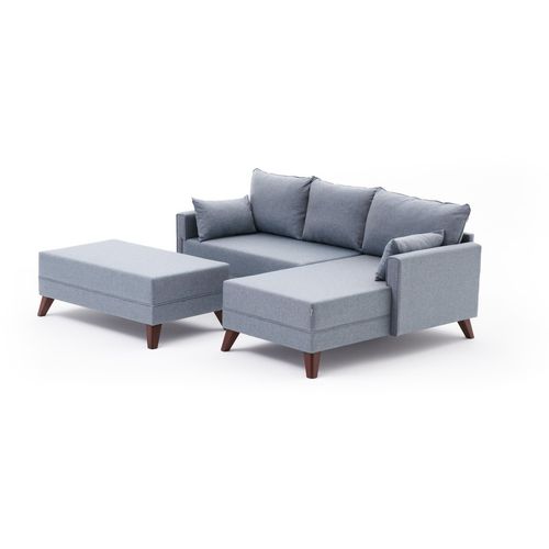 Atelier Del Sofa Kutna garnitura na razvlačenje BELLA SOFT, desna, plava, Bella Soft Mini Köşe Right - Blue slika 9