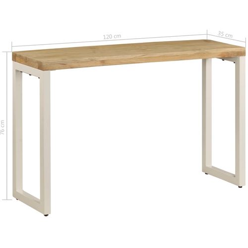 Konzolni stol 120 x 35 x 76 cm od masivnog drva manga i čelika slika 30