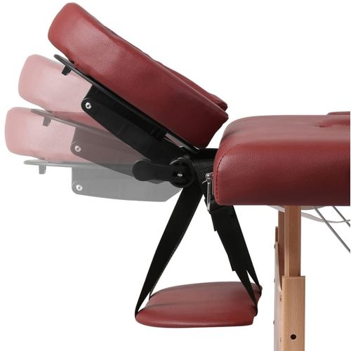 Sklopivi stol za masažu s drvenim okvirom dvodijelni crveni slika 47
