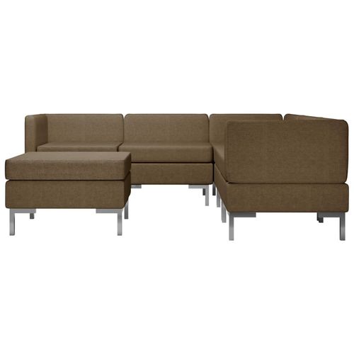 6-dijelni set sofa od tkanine smeđi slika 39