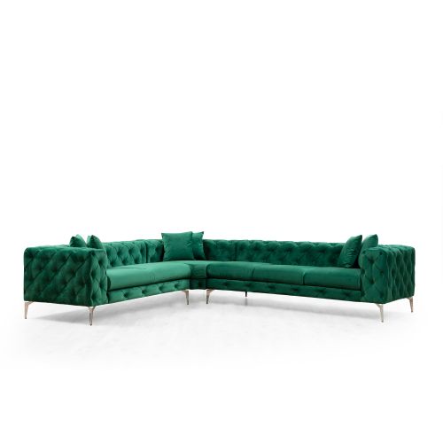 Atelier Del Sofa Kutna garnitura, zelena, Como Right - Green slika 6