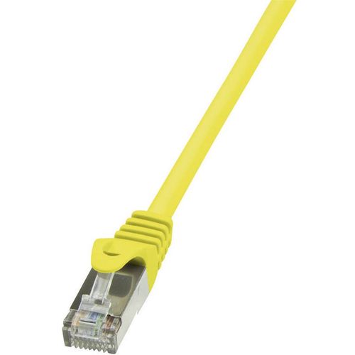 LogiLink CP1037S RJ45 mrežni kabel, Patch kabel cat 5e F/UTP 1.00 m žuta sa zaštitom za nosić 1 St. slika 1