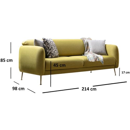 Sevilla 3 Seater - Yellow Yellow 3-Seat Sofa-Bed slika 5