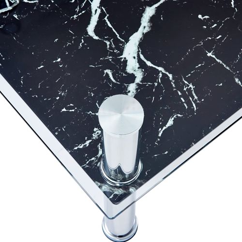 280099 Coffee Table with Marble Look Black 100x60x42 cm Tempered Glass slika 16