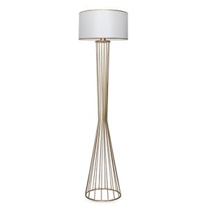 Opviq Podna lampa FLOOR bijelo- zlatno, metal- platno, 21 x 38 cm, visina 155 cm, E27 60 W, AYD-3077