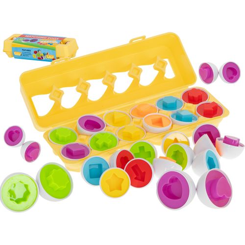 Montessori edukativna slagalica u kutiji s jajima oblici, 12 kom. slika 1