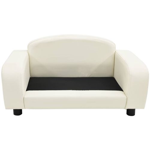 Sofa za pse krem-bijela 80 x 50 x 40 cm od umjetne kože slika 31