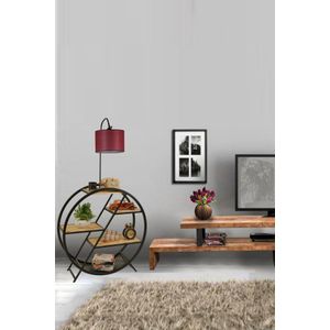 Plüton Yanık Lambader Silindir Hasır Bordo Abajurlu Claret Red Floor Lamp