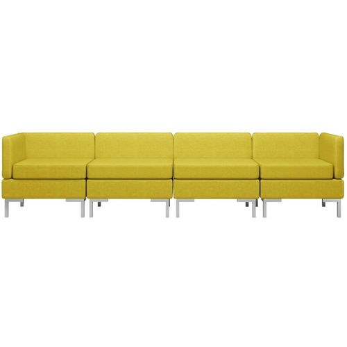 4-dijelni set sofa od tkanine žuti slika 37