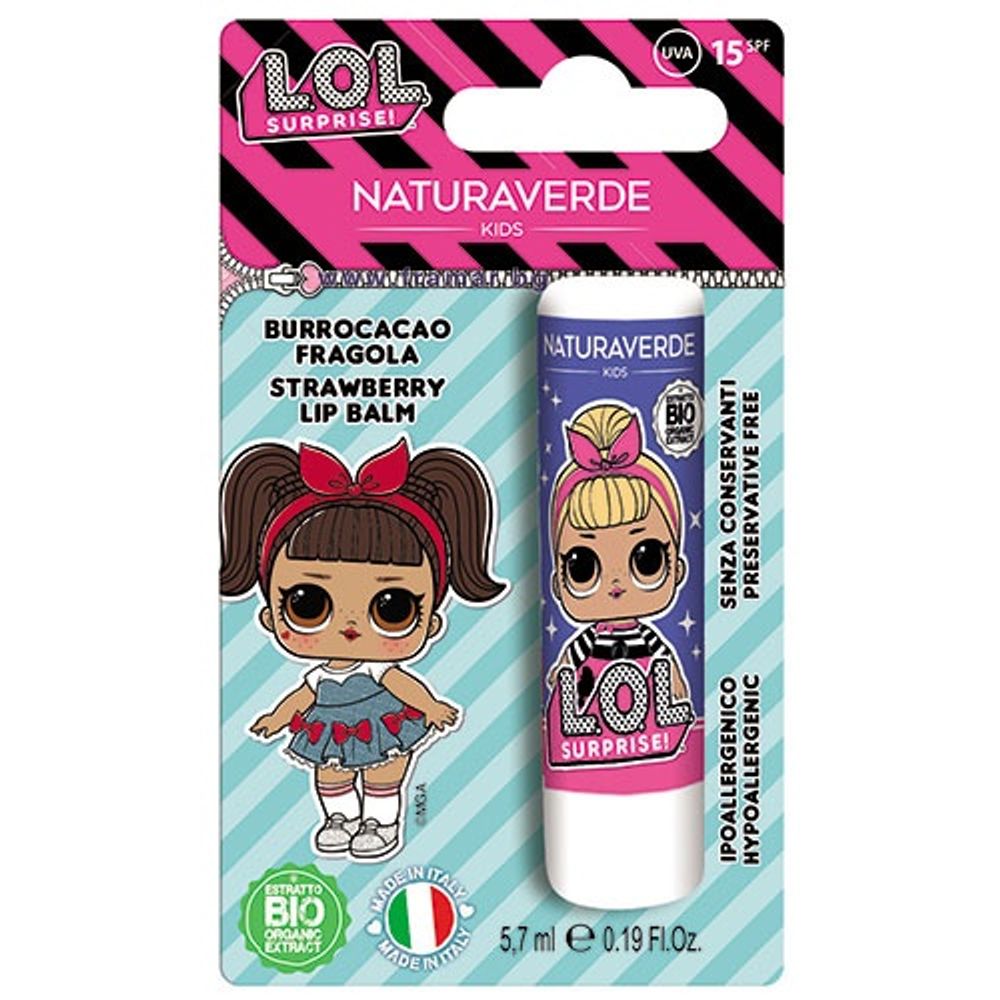 Naturaverde Kids L.O.L Surprise Balzam za usne jagoda 5,7ml slika 1