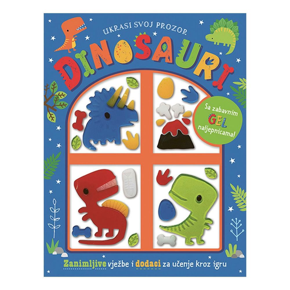 Lusio Zanimljive vježbe i dodaci za učenje kroz igru - Dinosauri sa gel naljepnicama slika 1