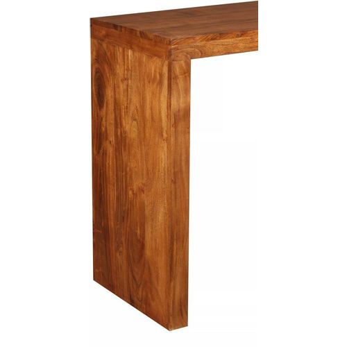 Konzolni stol masivno drvo s premazom boje meda 110x40x76 cm slika 4