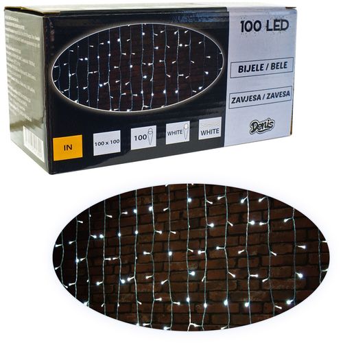 100 LED, zavjesa, bijelo svjetlo slika 1