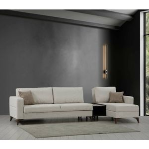 Kristal Rest Shelf Set - Beige Beige Sofa Set