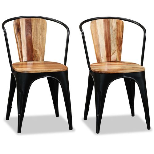 Blagovaonske stolice od masivnog bagremovog drva 2 kom slika 13