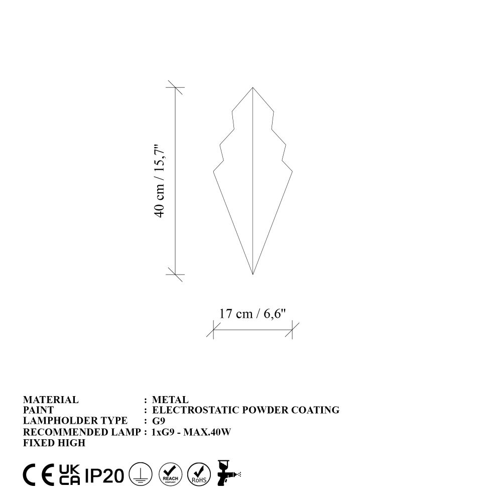 Zidna Lampa Arrow - 15171, boje: Zlato slika 8