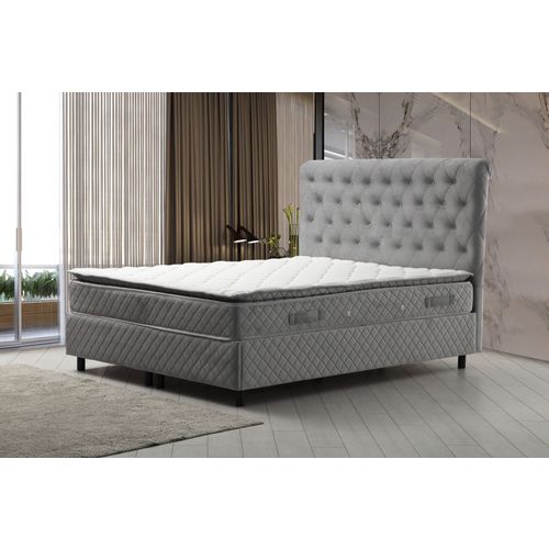 Sonata Set 120 x 200 v2 - Grey Grey Single Mattress, Base & Headboard slika 1