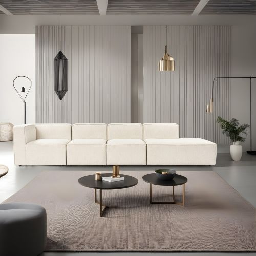 Atelier Del Sofa Kutna garnitura, More M (M4-M1-M1-M7) - Cream slika 2