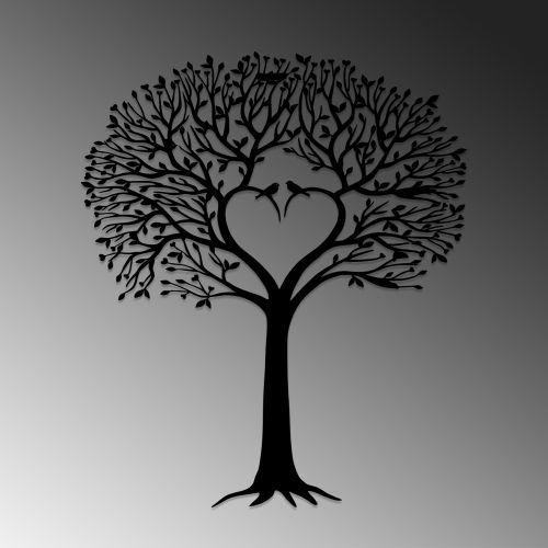 Wallity Metalna zidna dekoracija, Love Tree slika 4