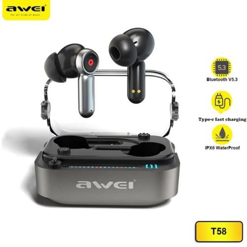 Slušalice AWEI T58 NC Bluetooth bubice crne slika 1