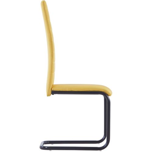 Konzolne blagovaonske stolice od tkanine 2 kom žute slika 4