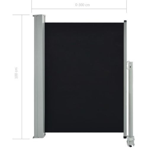Uvlačiva bočna tenda za terasu 100 x 300 cm crna slika 8