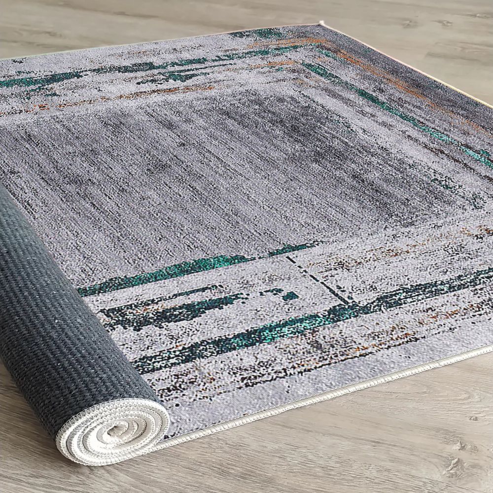 Tanki tepih sa digitalnim printom Woopamuk020, sivi (120 x 180 cm) - izložbeni artikl (oštećenja ambalaža) slika 4