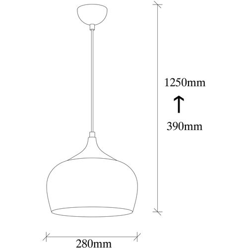 Opviq Vislica SAGLAM bakreno- zlatna, metal, promjer 28 cm, visina 125 cm, promjer sjenila 28 cm, visina 29 cm, podesiva visiana, duljina kabla 90 cm, E27 40 W, Sağlam - 3761 slika 3