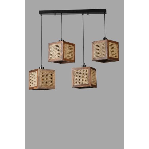 Kumsal 4 Lü Sıralı Ceviz Rattan Avize Rattan
Walnut Chandelier slika 3