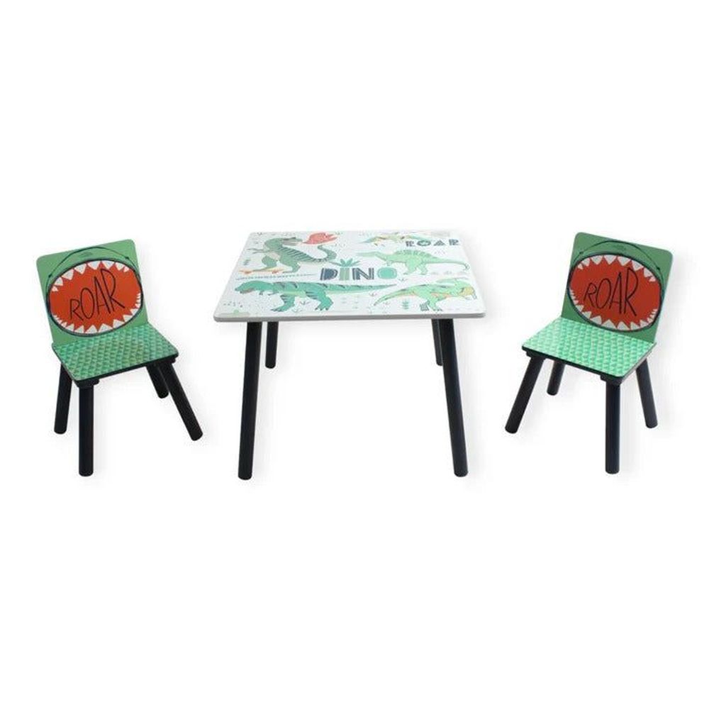 Kinder Home Drveni dječiji sto sa dvije stolice Dino slika 2