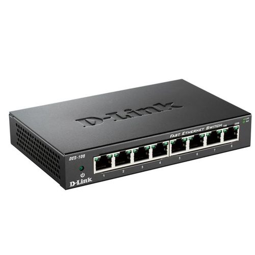 D-Link neupravljivi gigabitni preklopnik DES-108/E (metalno kućište) slika 1