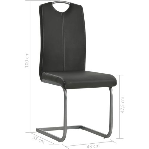 Konzolne blagovaonske stolice od umjetne kože 4 kom sive slika 14