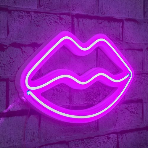 Lips - Pink Pink Decorative Plastic Led Lighting slika 1