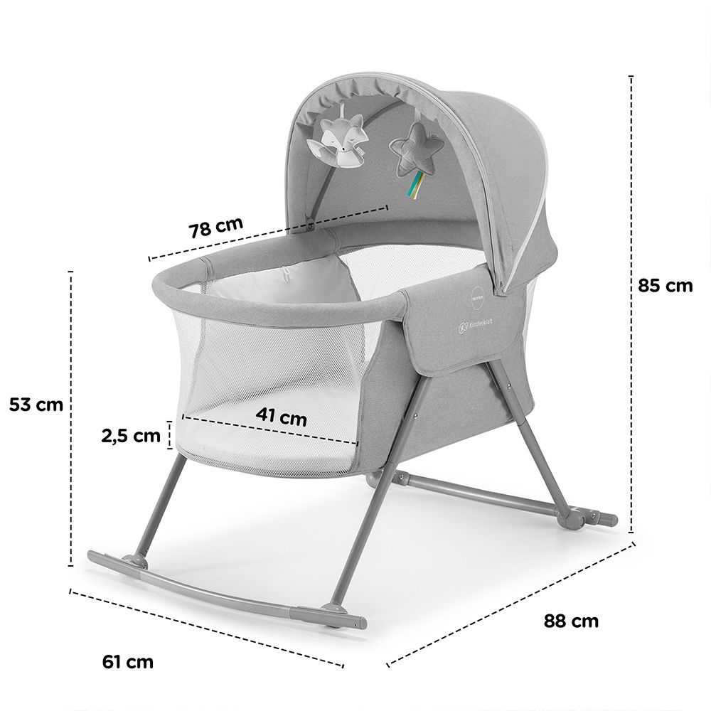 Kinderkraft Sklopiva kolijevka LOVI 3U1 Grey slika 12
