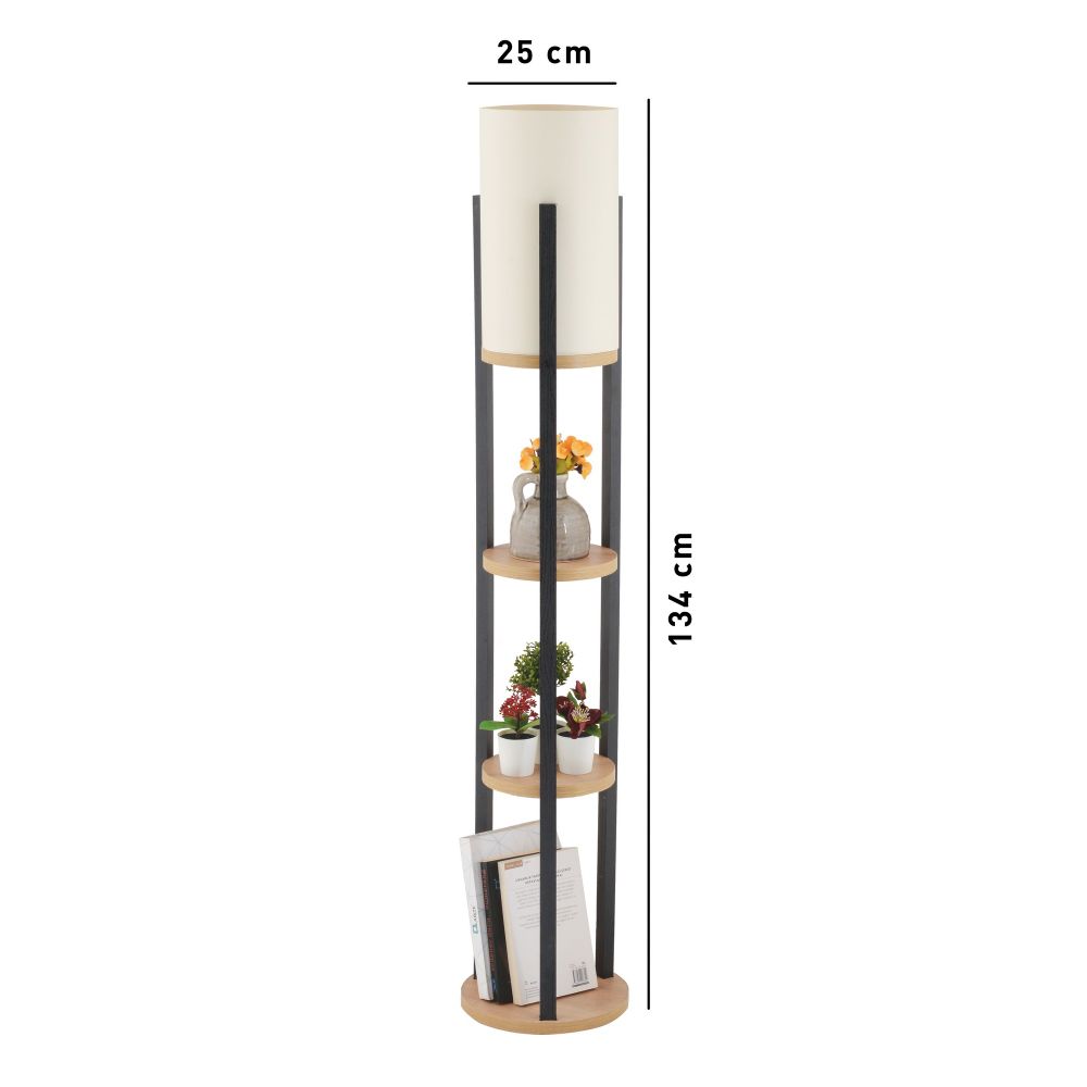 Circle Nora - Prirodna Crna Stajaća Lampa slika 4