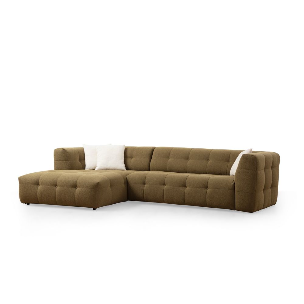 Cady 3 Seater Left - Trosjed Kutna Sofa u Boji Kaki slika 7