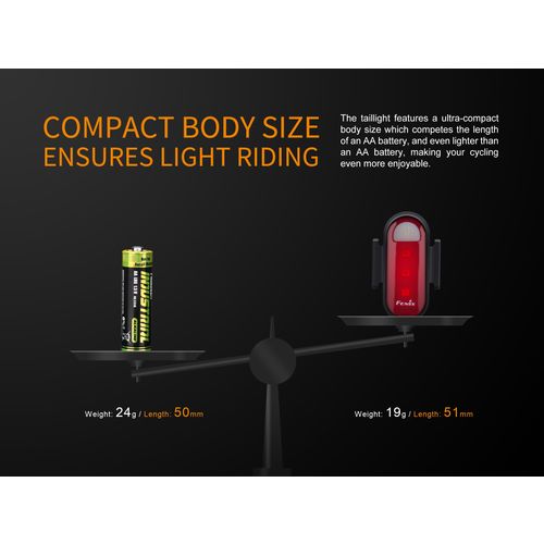 Fenix svjetiljka za bicikl BC05R crvena LED slika 8