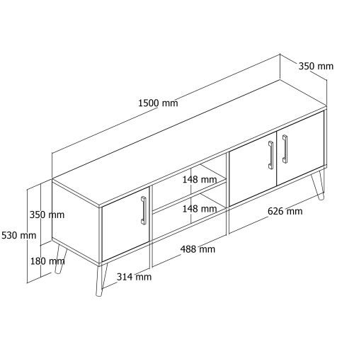 Exxen - 1584 OakWhite TV Komoda slika 5